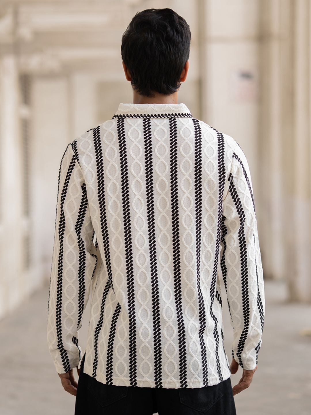 Powerlook Men Opaque Striped Casual Shirt
