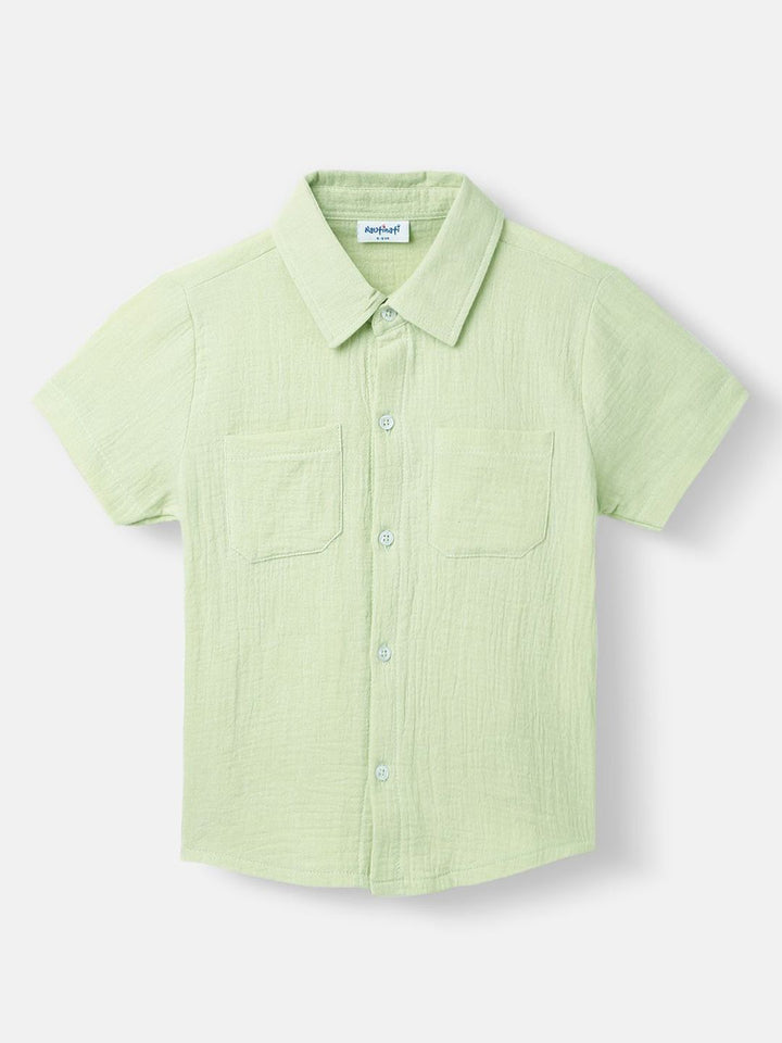 Nauti Nati Boys Shirt Collar Pure Cotton Shirt with Shorts