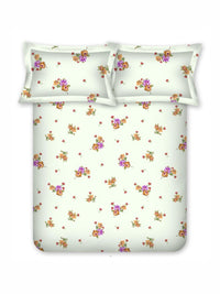 BOMBAY DYEING 525B Magenta Floral 164 TC Pure Cotton Queen Bedsheet Set