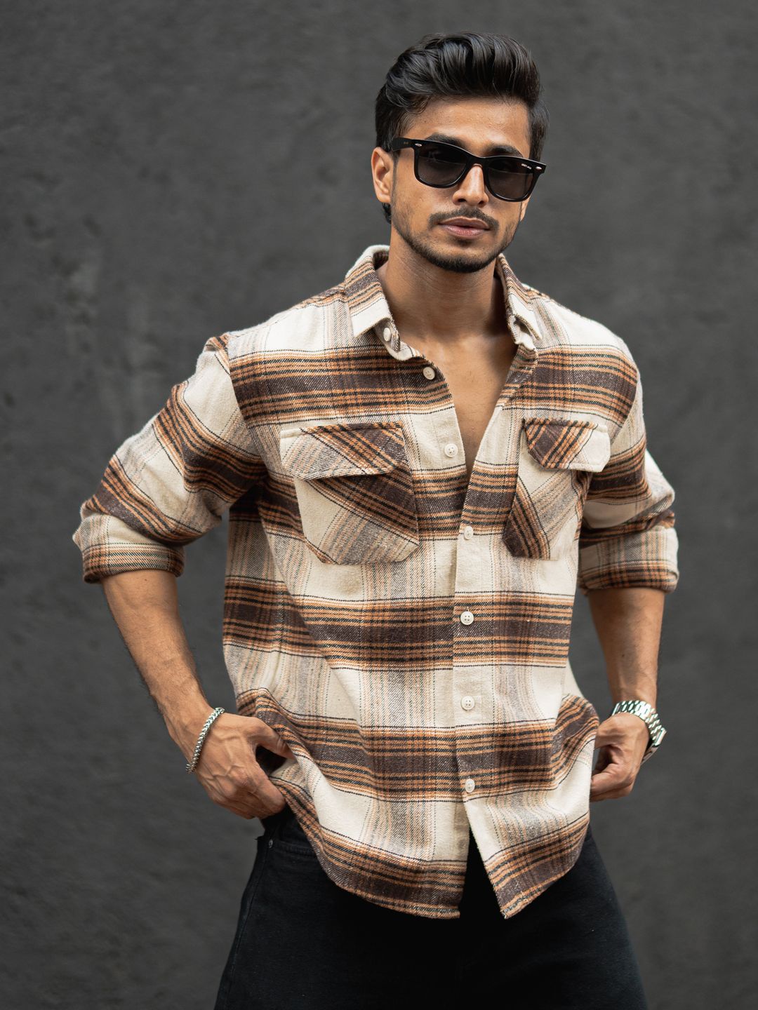 Powerlook Men Tartan Checks Opaque Checked Casual Shirt