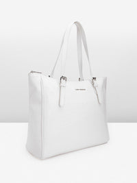 Lino Perros Croc Textured Structured Laptop Shoulder Bag