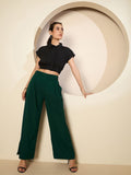 Antheaa Women Smart High-Rise Pleated comfort Trousers