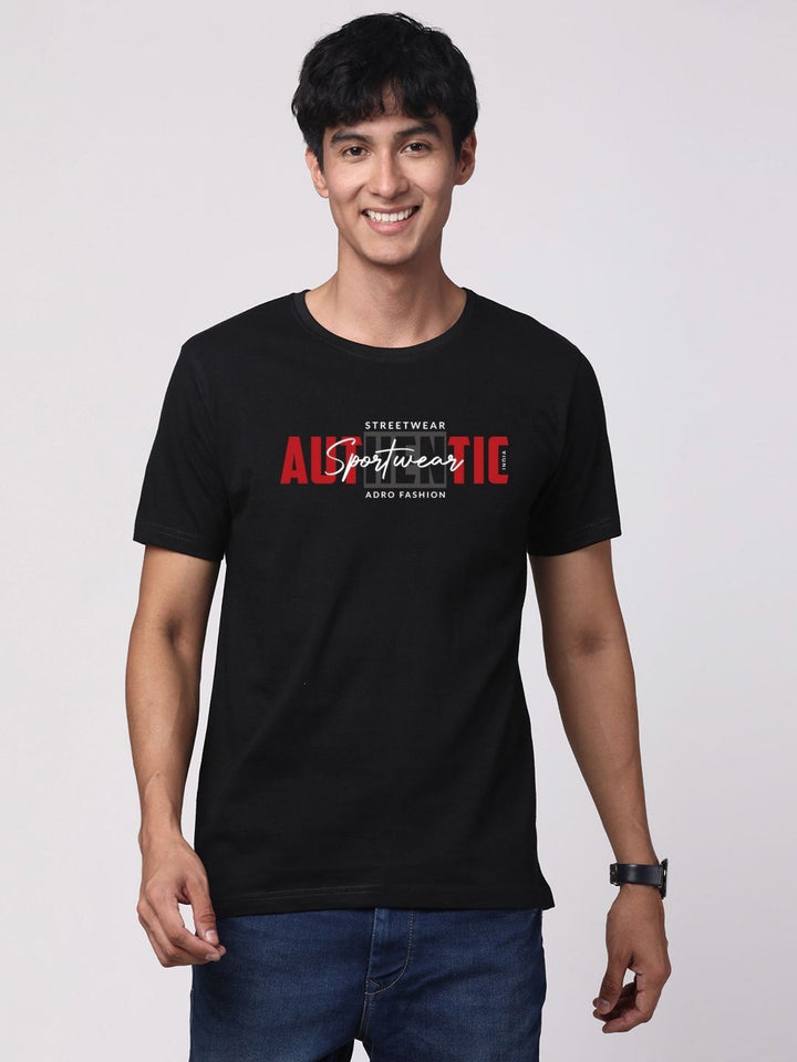 ADRO Men Graphic Printed Round Neck Cotton T-shirt