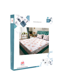 Myntra Elegant Homes Orange Floral Fitted 400 TC Cotton Set Cadar King 2.50 m x 2.25 m