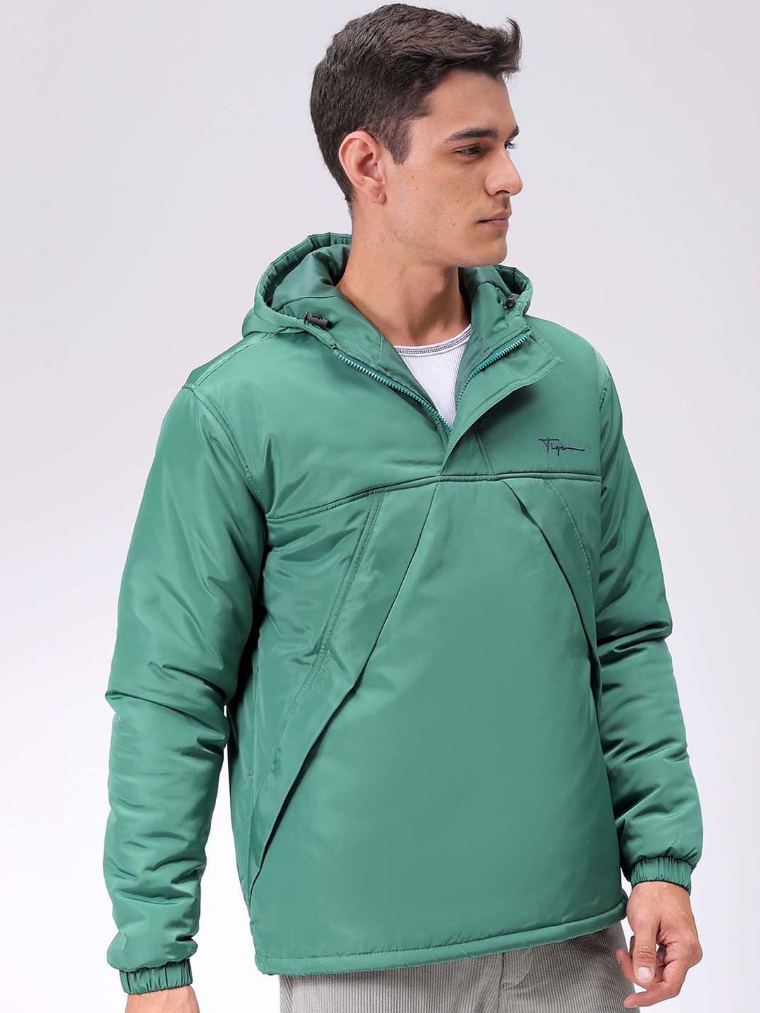 The Indian Garage Co Men Hooded Slim Fit Bomber Jacket