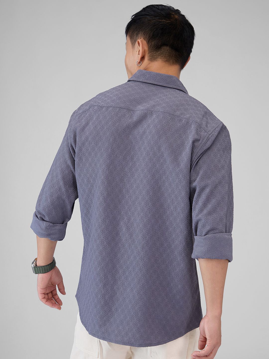 VASTRADO Men Classic Spread Collar Solid Slim Fit Casual Shirt