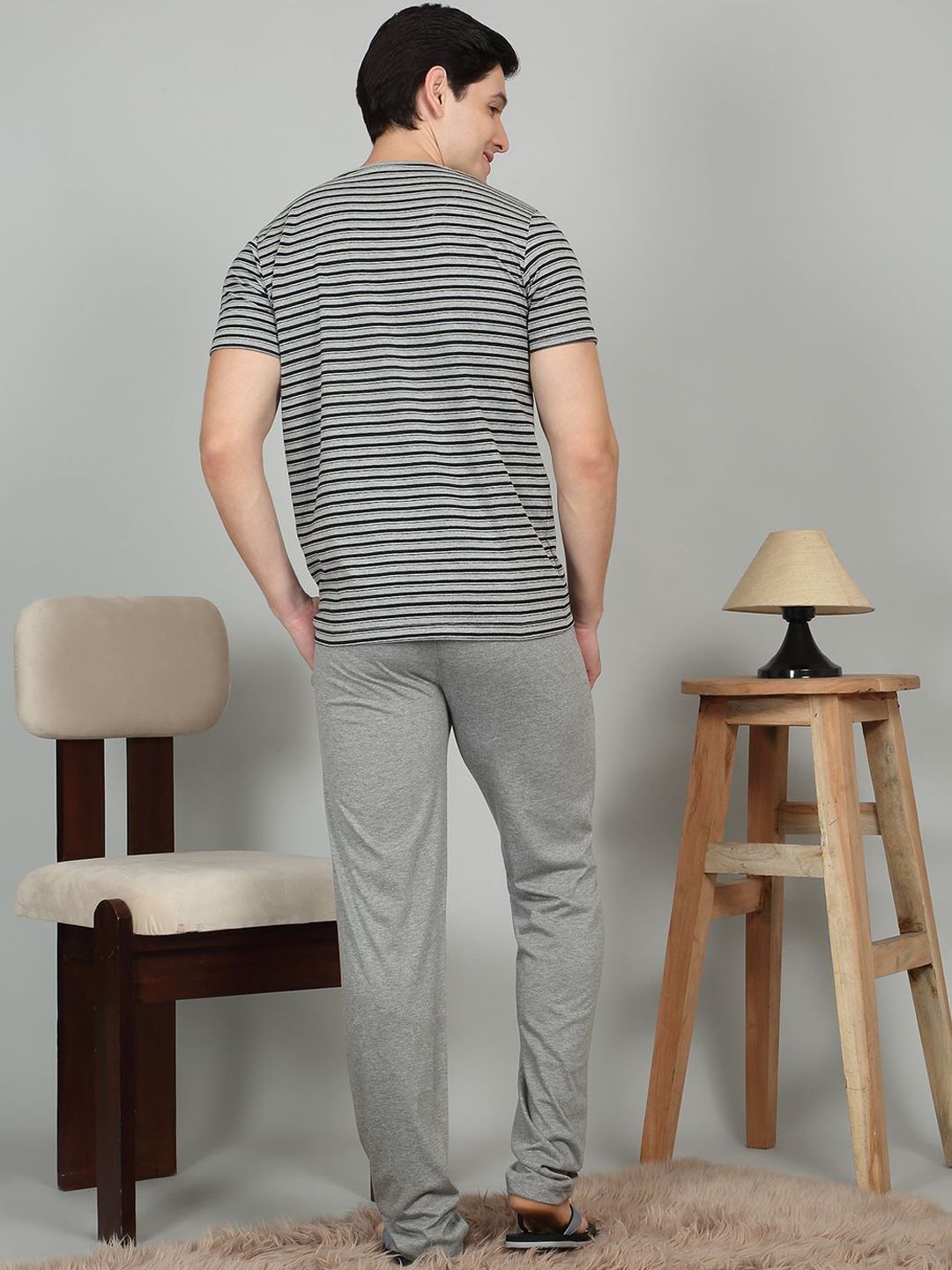 Sweet Dreams Men Striped Night suit