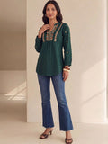 House of Chikankari Floral Embroidered Ethnic Cotton Top
