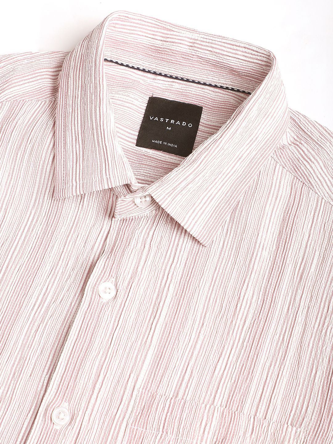 VASTRADO Men Classic Slim Fit Pinstripes Opaque Striped Casual Shirt