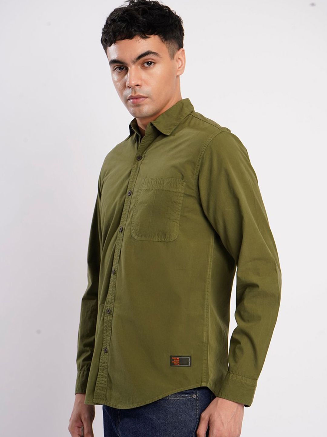 Bene Kleed Spread Collar Pure Cotton Shirt
