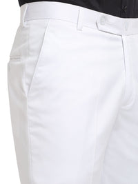 KLOTTHE Men White Slim Fit Mid-Rise Cotton Formal Gurkha Pants