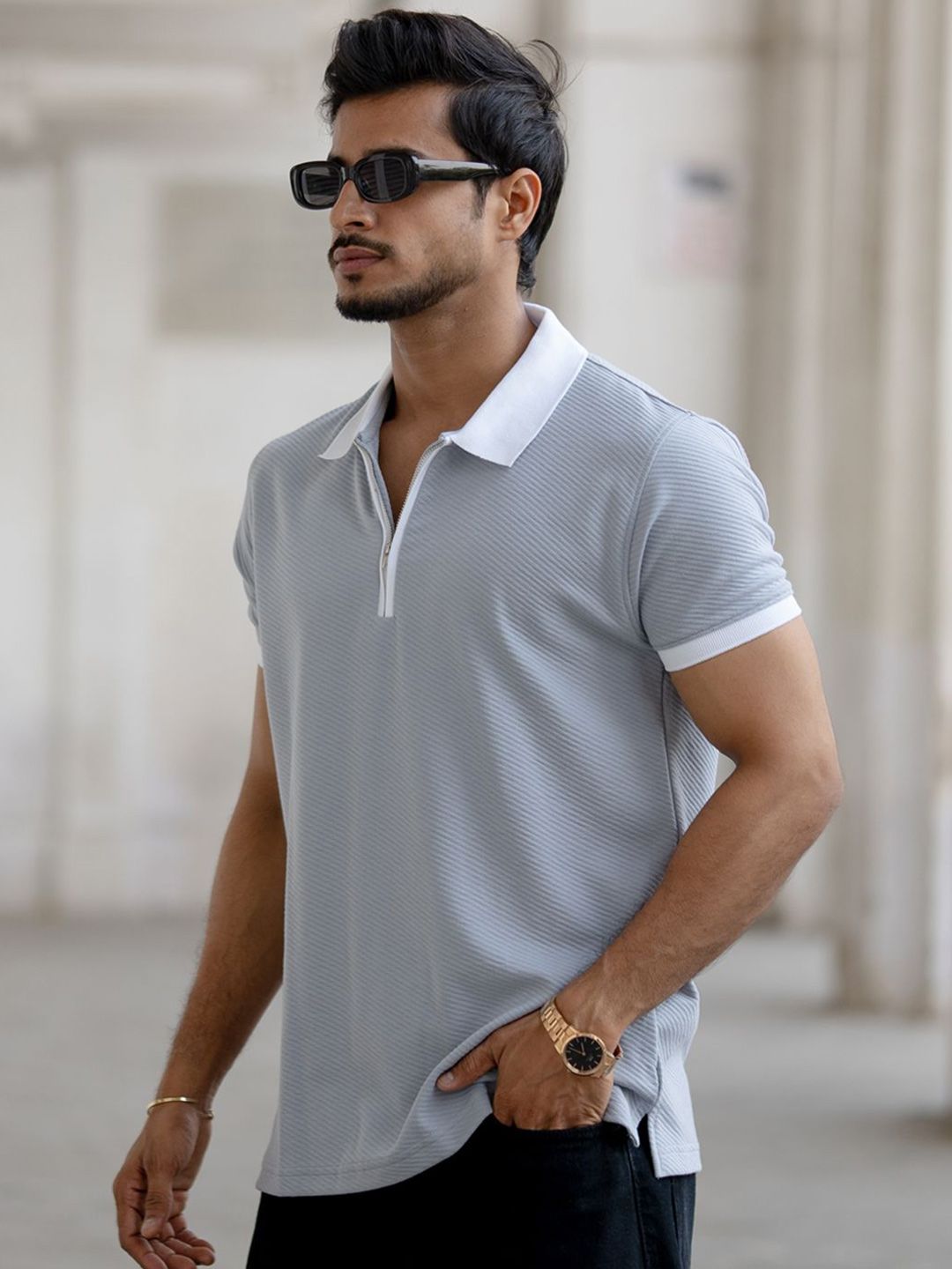 Powerlook Men Polo Collar Pure Cotton T-shirt