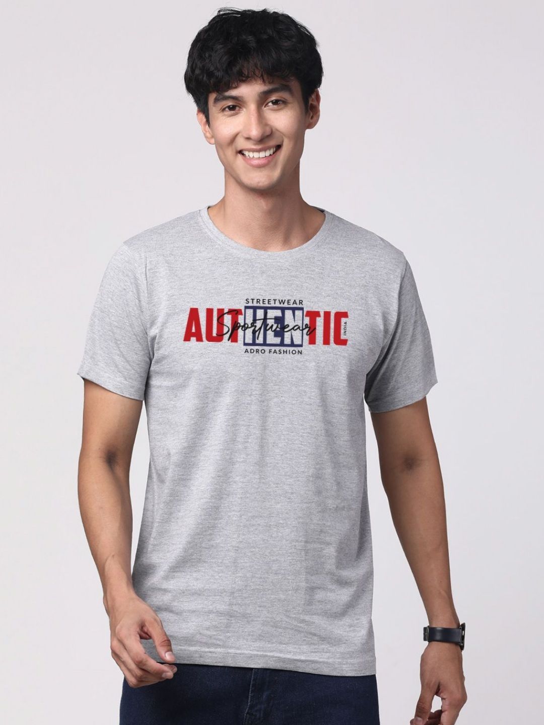 ADRO Men Graphic Printed Round Neck Cotton T-shirt