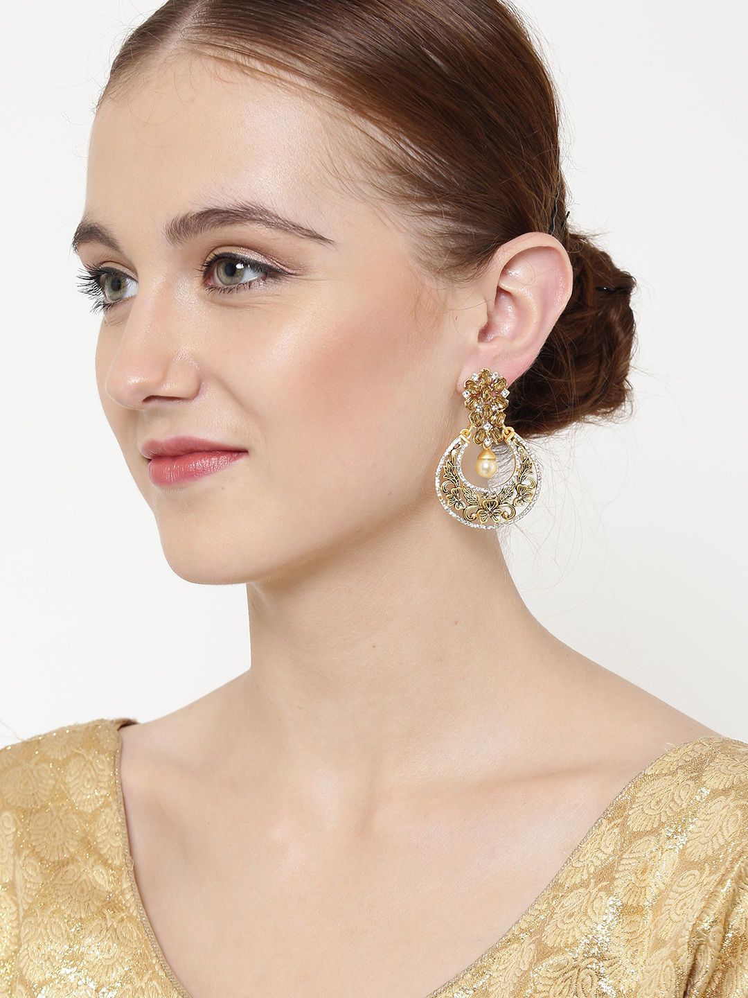 Anting-anting Drop Kontemporari Anouk Saduran Emas