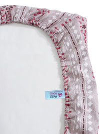 Myntra Elegant Homes Pink Floral 400 TC Fitted Cotton King Bedsheet Set 2.50 m x 2.25 m