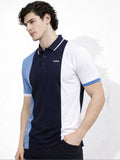 ADRO Men Colourblocked Polo Collar T-shirt