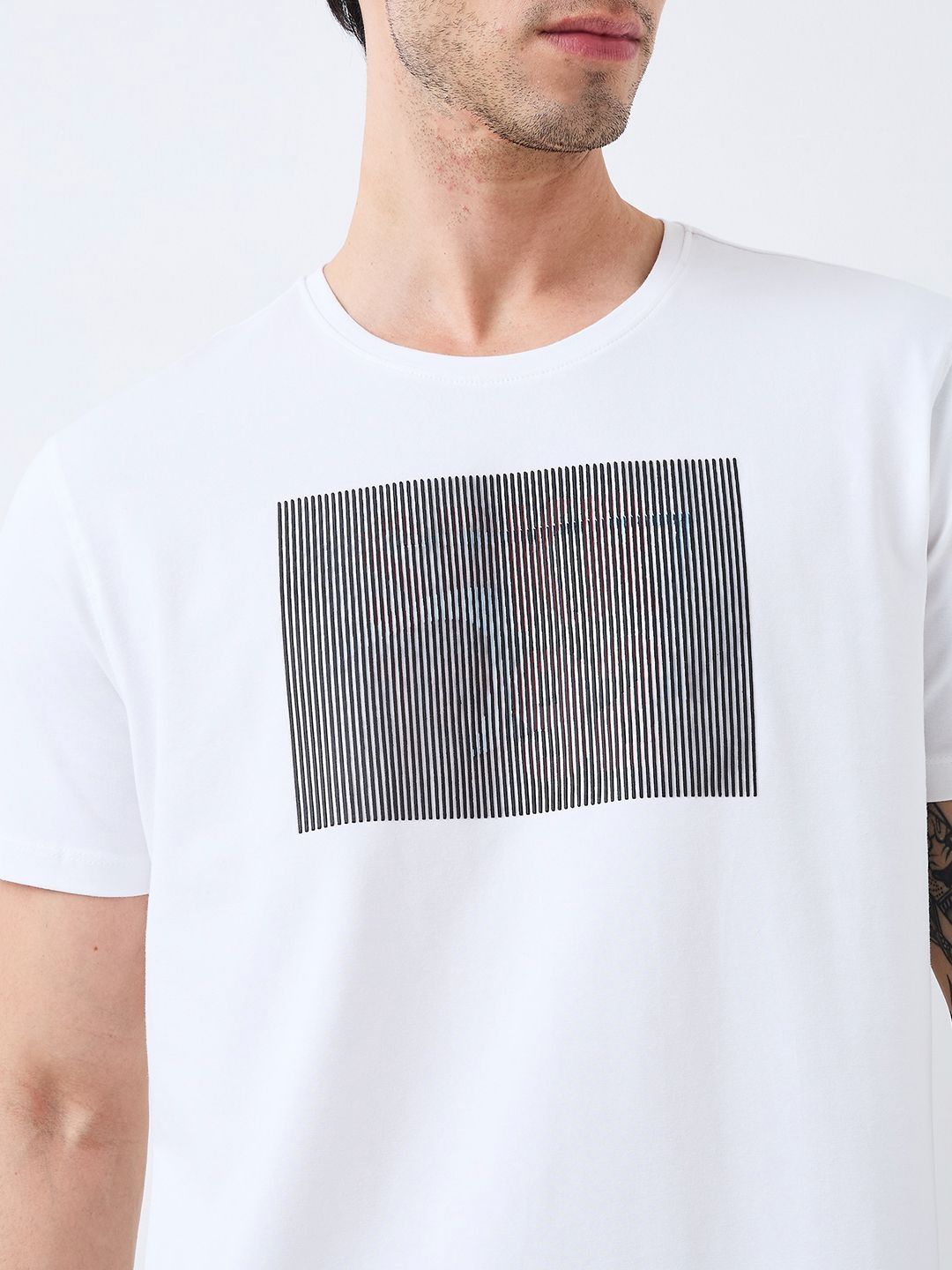 SPYKAR Men Graphic Printed Round Neck Cotton Slim Fit T-shirt