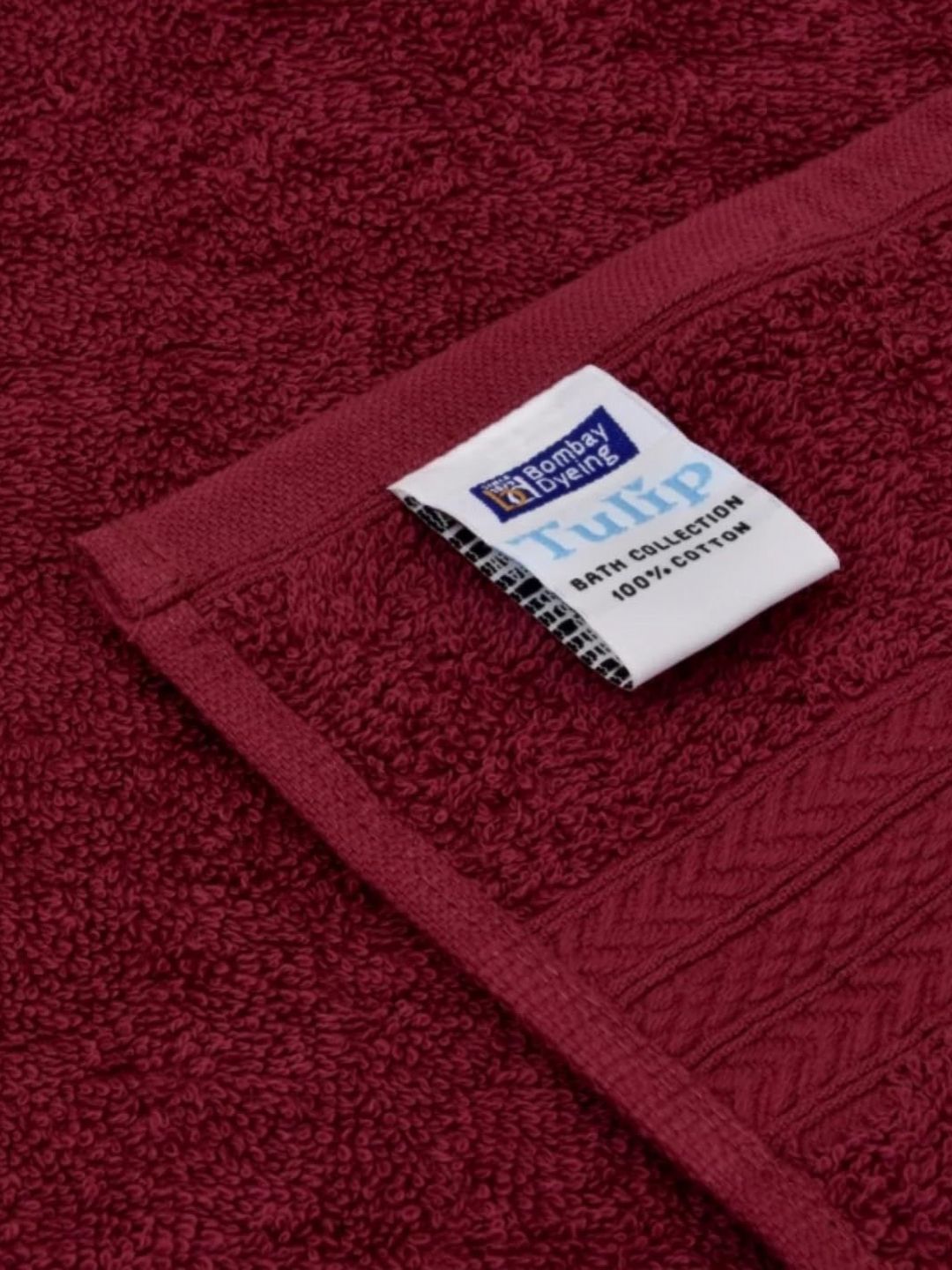 BOMBAY DYEING Tulip Maroon 4 Pieces Pure Cotton 450 GSM Towel Set