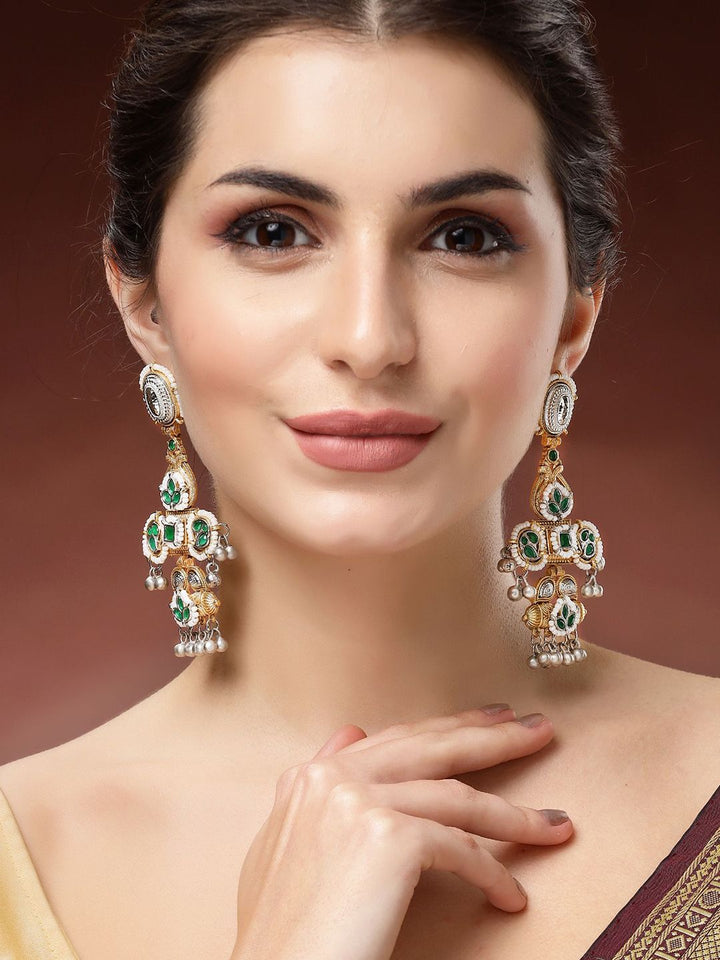 Karatcart Kundan Kundan Kundan Kundan & Anting-anting Drop Beaded