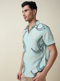 Thomas Scott Men Embroidered Regular Fit Casual Shirt