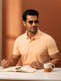 Tshirts ADRO Men Peach Cotton