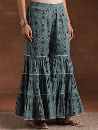 Libas Floral Printed Pure Cotton Kurta with Sharara & Dupatta