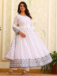 KALINI Women Embroidered Regular Thread Work Kurta with Salwar & With Dupatta
