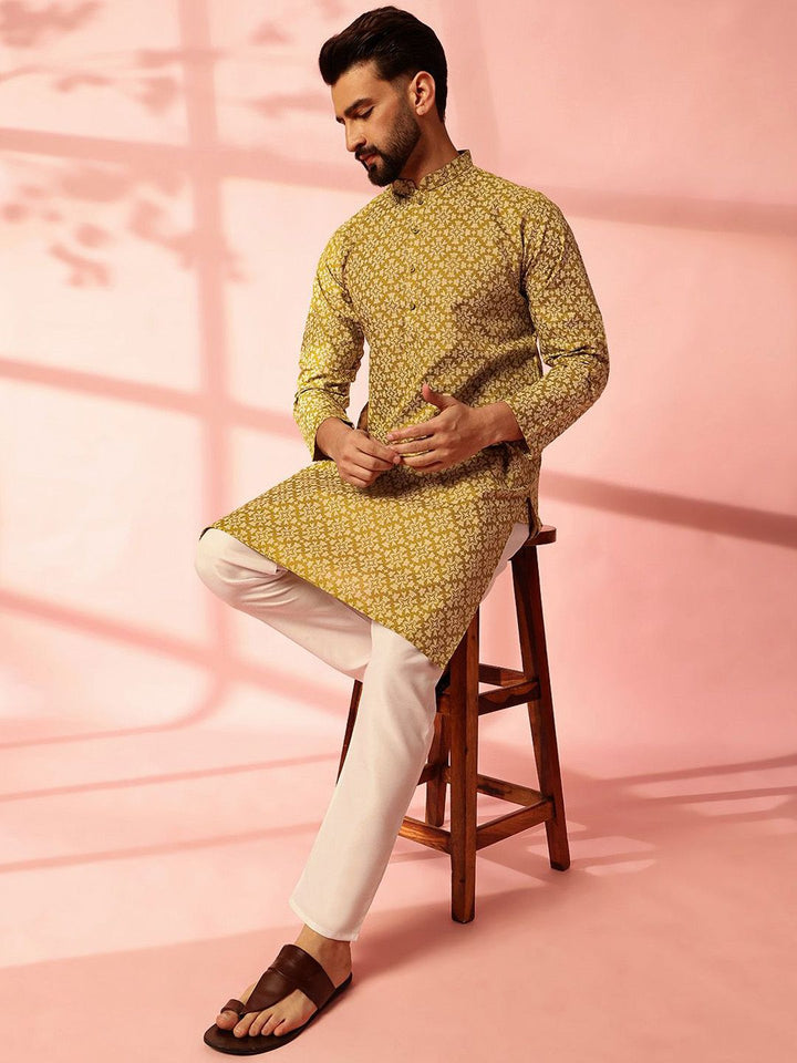 Anouk Men Floral Printed Regular Kurta with Pyjamas