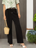 DressBerry Women Urban Elegance Tie-Up Pleated Trousers