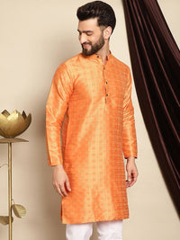 Anouk Woven Design Jacquard Silk Cotton Kurta Lurus