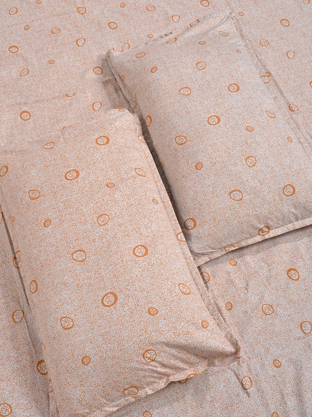 Myntra Elegant Homes Jingga Geometrik 300 TC Set Cadar King Double-2.5 m X 2.25 m