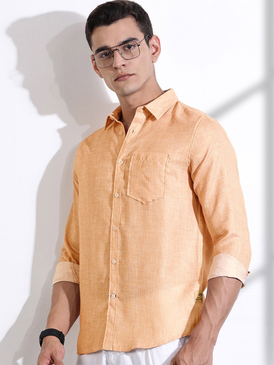 Thomas Scott Men Classic Slim Fit Opaque Casual Shirt