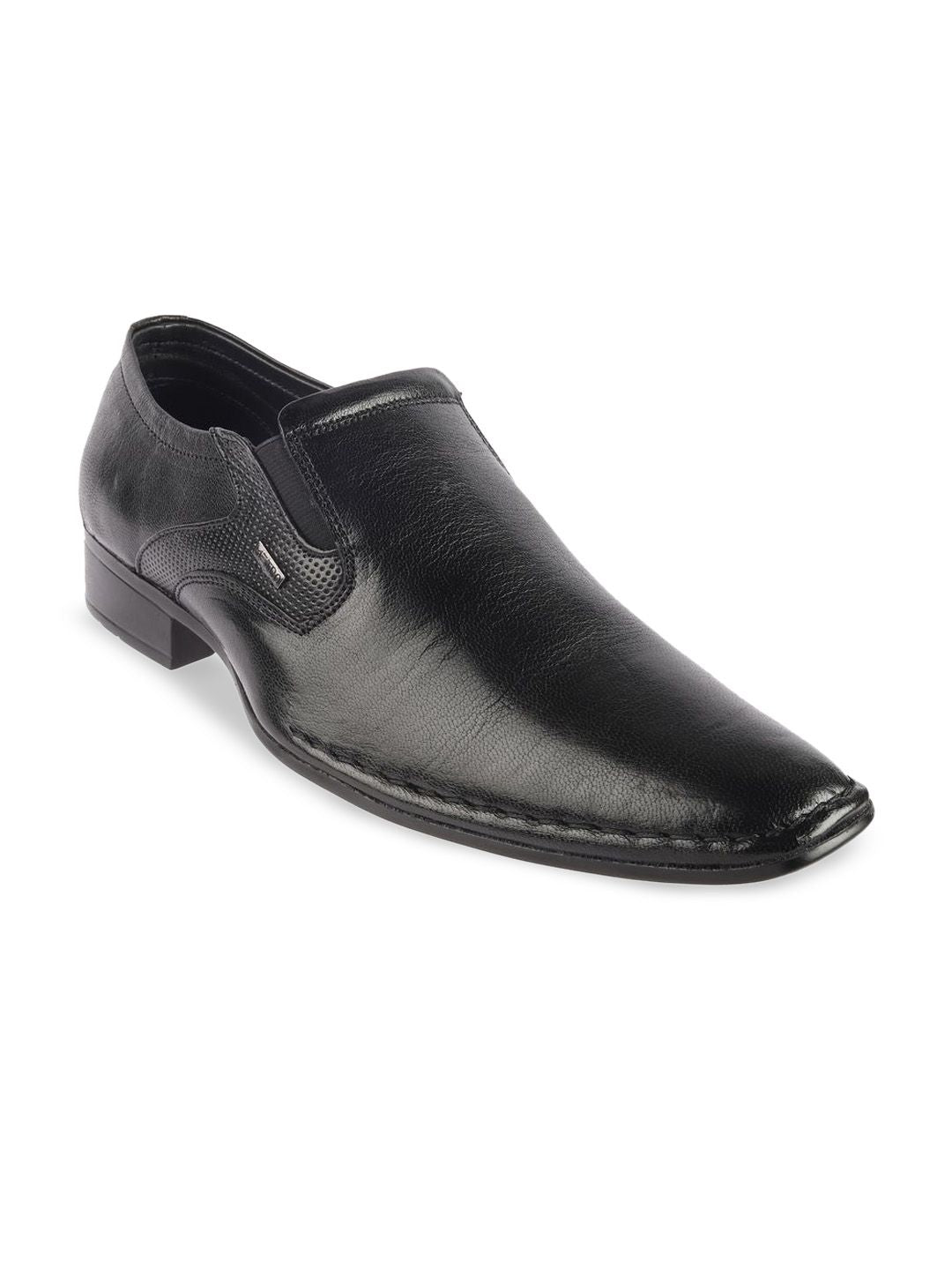 Metro Men Textured Formal Slip On Shoes