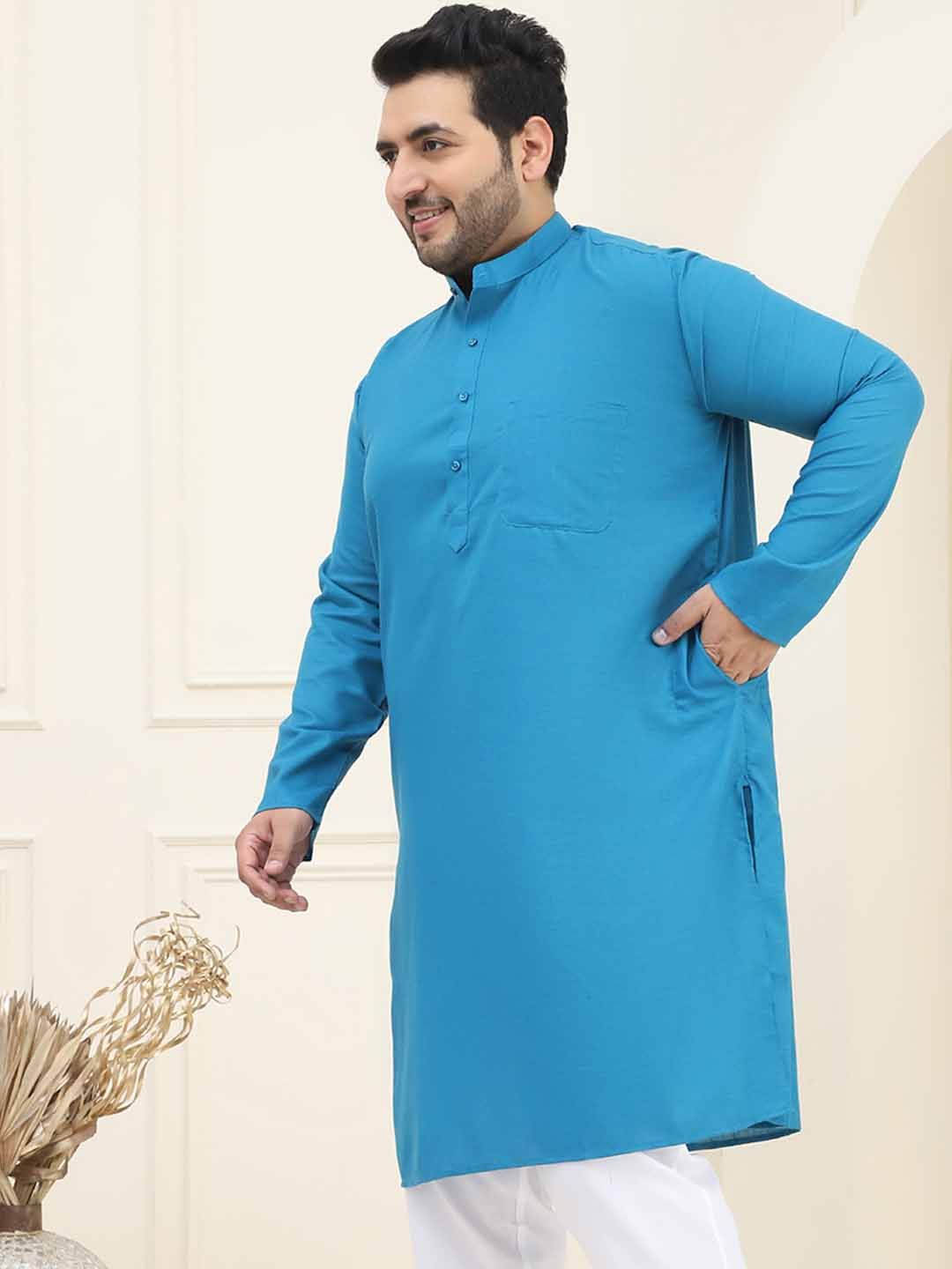 SOJANYA PLUS Mandarin Collar Regular Cotton Straight Kurta