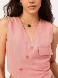 DressBerry Feminine Flair Pocket Detail Shirt-Style Top