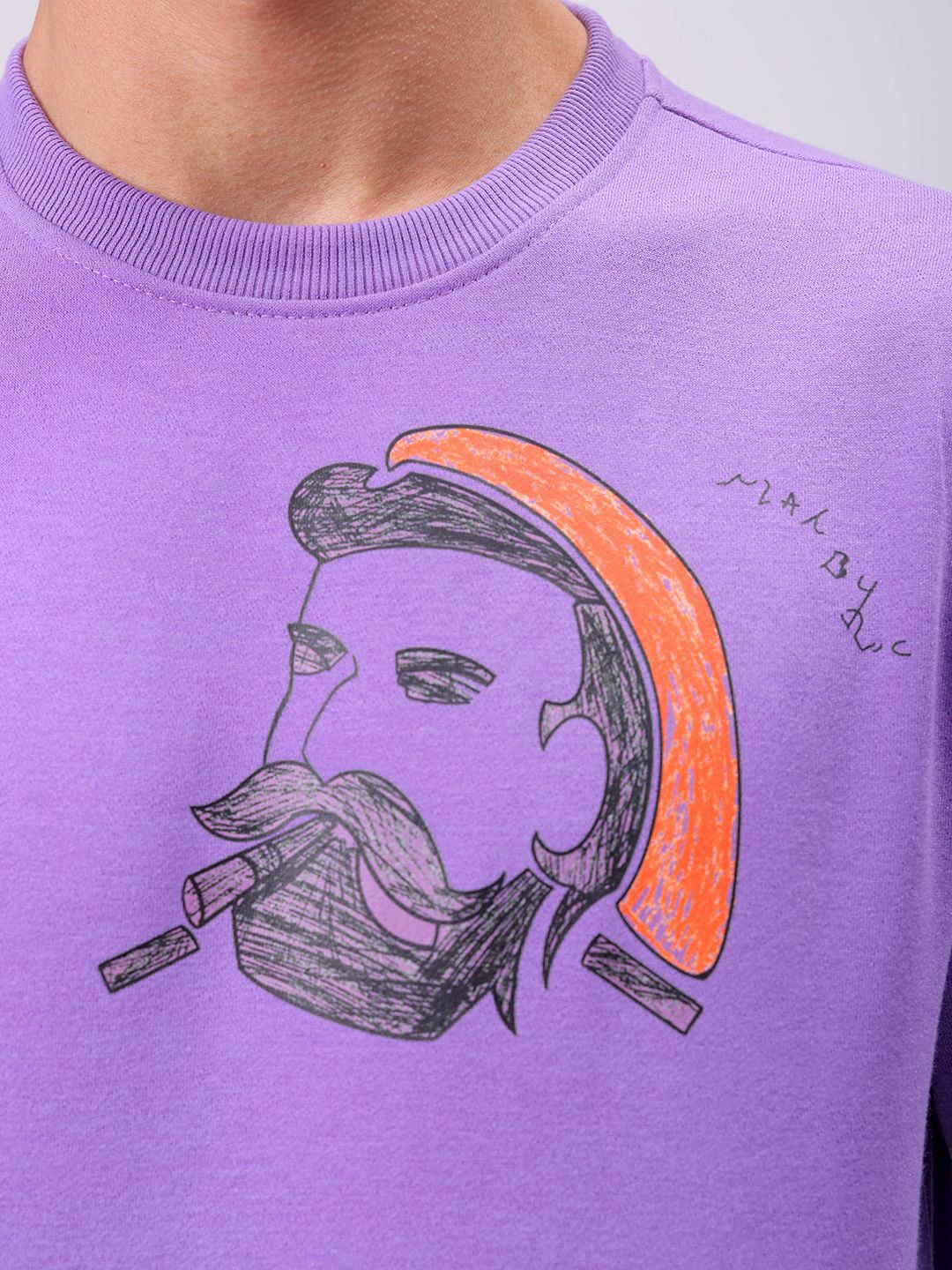 The Indian Garage Co Men Printed Round Neck Pullover Sweatshirt
