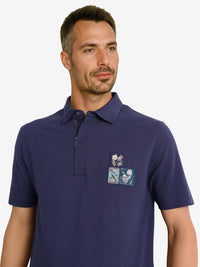 Lelaki Arnab Langka T-Shirt Kolar Polo Bercetak Floral
