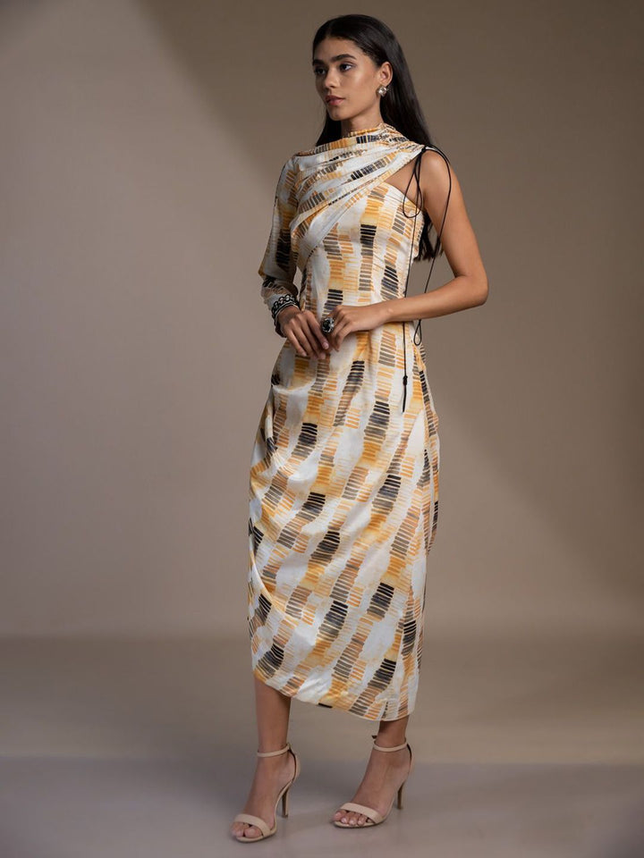 Mamicha Women One Shoulder A-Line Midi Dress