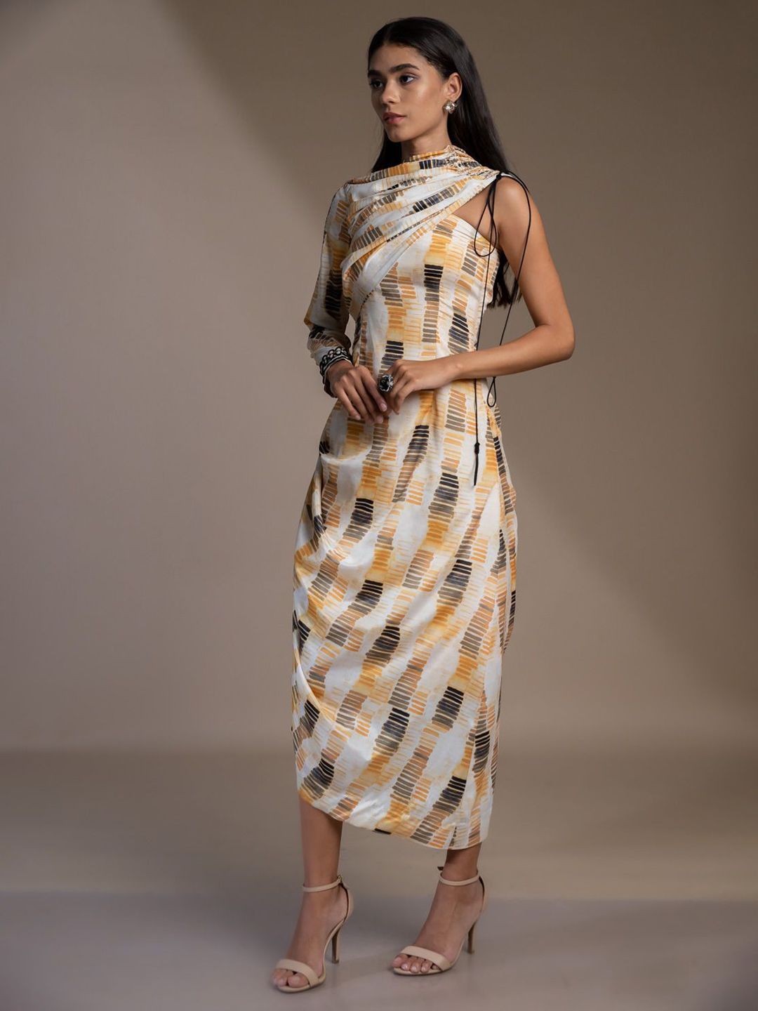 Mamicha Women One Shoulder A-Line Midi Dress