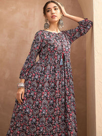 Shae by SASSAFRAS Floral Printed Anarkali Kurta with Trousers