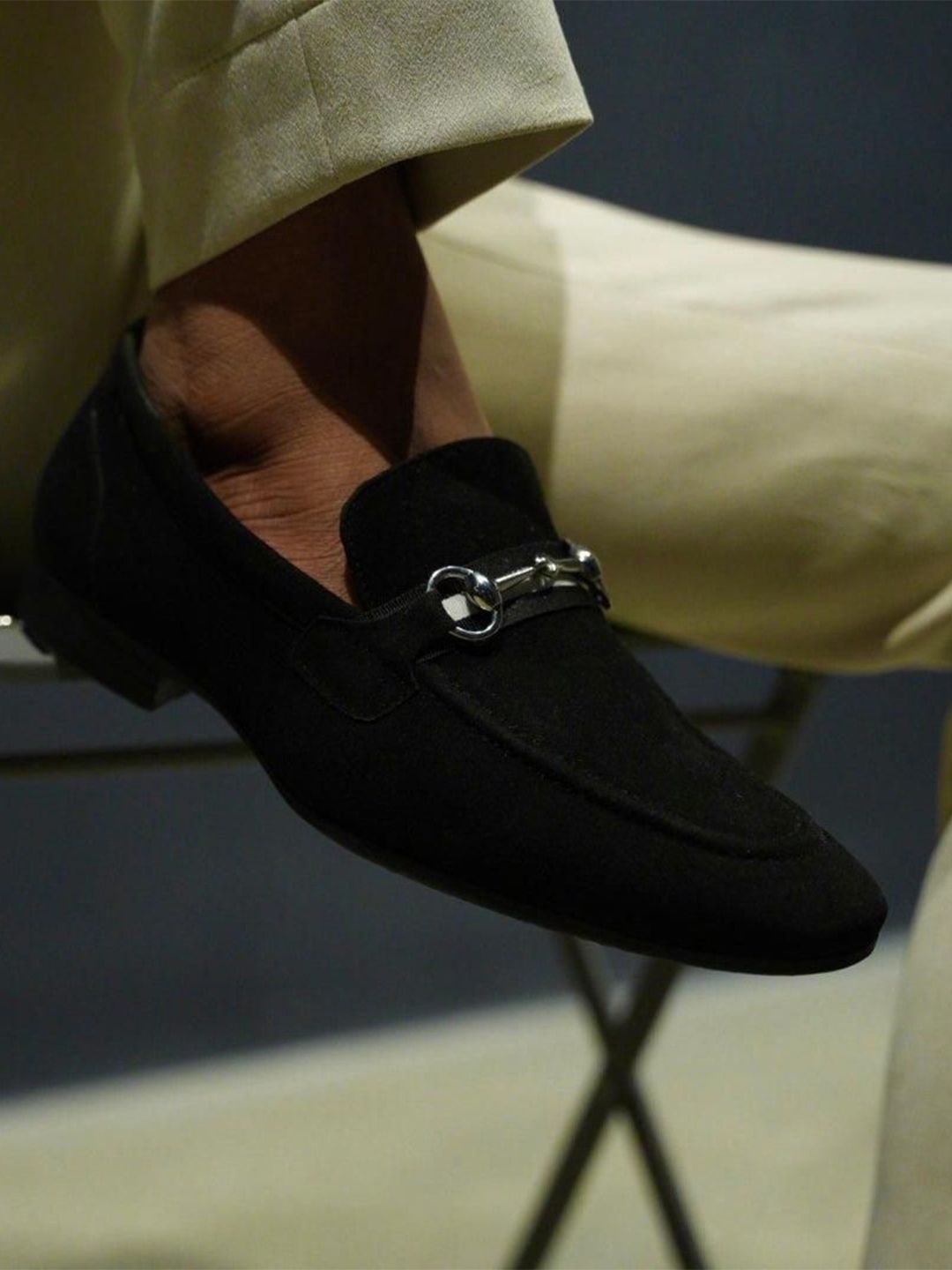 MONKSTORY Vintage Men Round Toe Horsebit Loafers