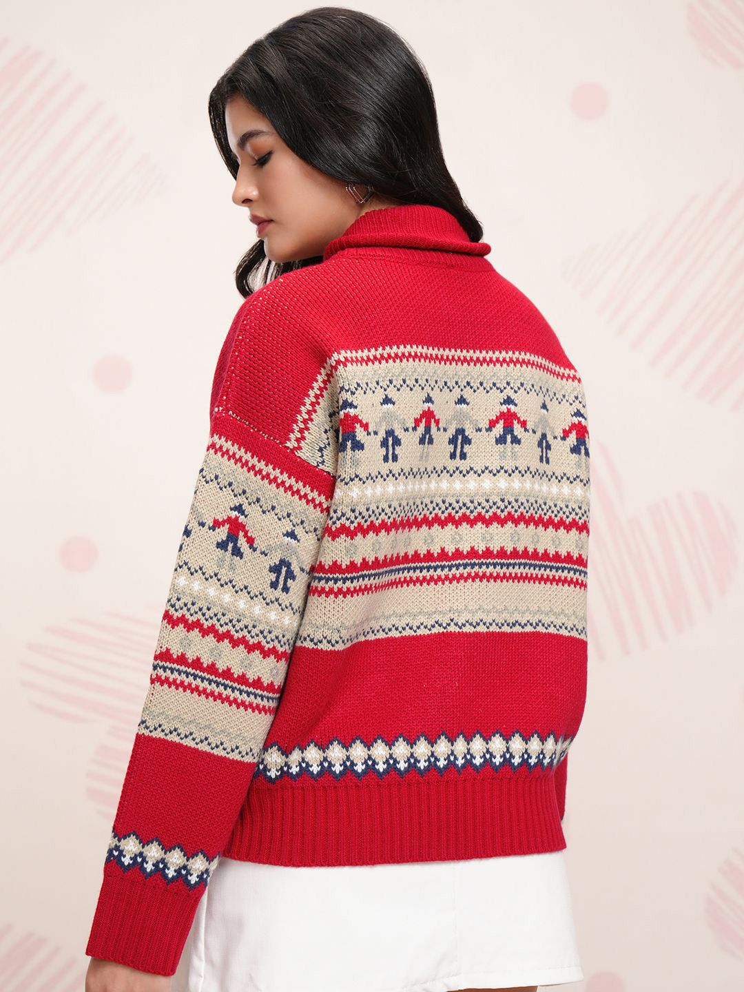 ESPYR By Tokyo Talkies Women Cable Knit Pullover with Zip Detail Detail