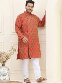 SOJANYA PLUS Plus Size Ethnic Motifs Embroidered Thread Work Kurta with Pyjama