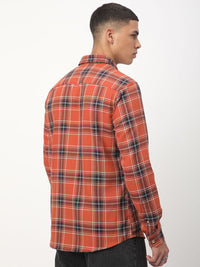 VASTRADO Men Classic Slim Fit Checked Casual Shirt