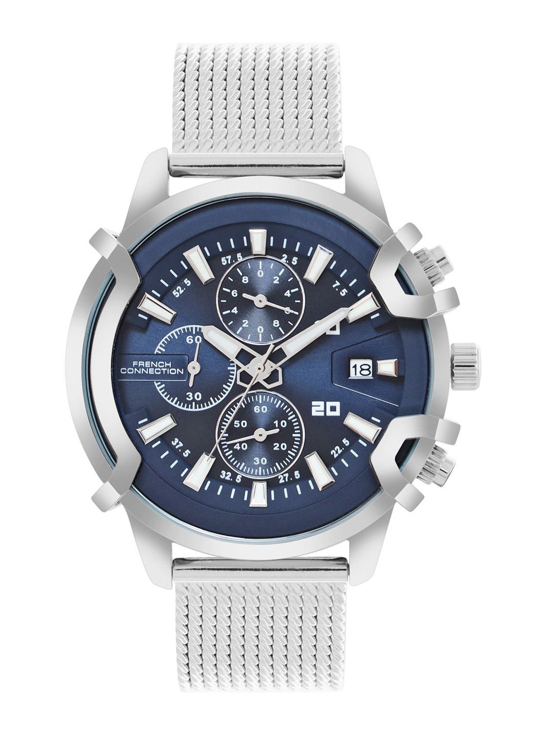 French Connection Men Stainless Steel Bracelet Style Straps Analogue Watch FCH003USM