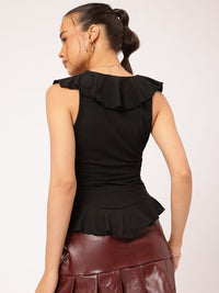 DressBerry Romantic Ruffles Sleeveless Top