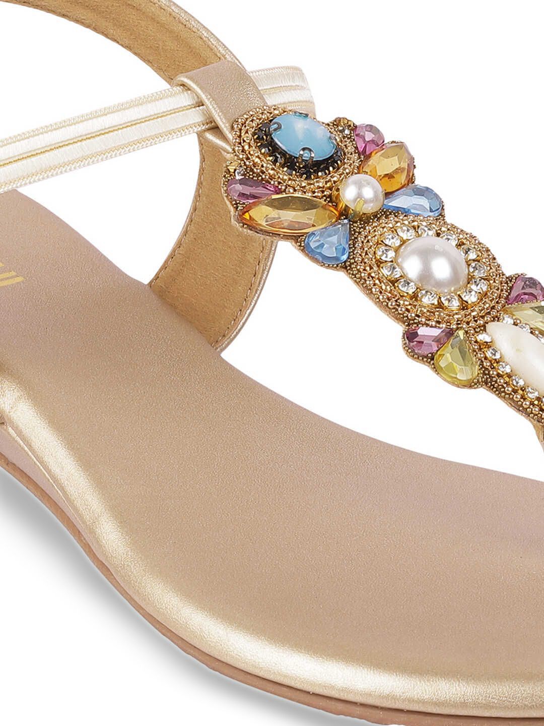 Mochi Embellished Wedge Sandals