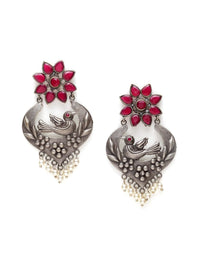 Anting-anting Drop Kontemporari Bersalut Perak Anouk Cubic Zirconia