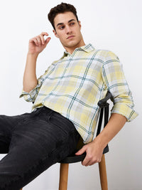 SPYKAR Men Spread Collar Tartan Checked Cotton Casual Shirt