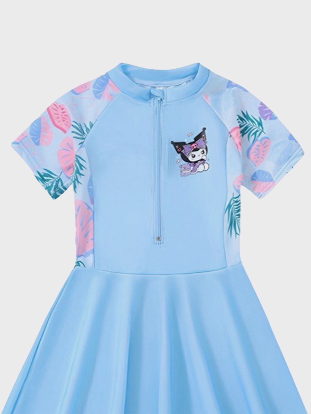 YK Girls Printed Round Neck Swim Dress